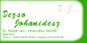 dezso johanidesz business card